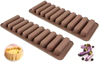 long strips mould finger shape cookie molds 2 pcs 10 cavity chocolate rectangular cereal bar molds food grade diy baking tools