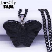 2022 butterfly stainless steel necklaces pendants for womnemen statement necklace jewelry collar acero inoxidable nxs03