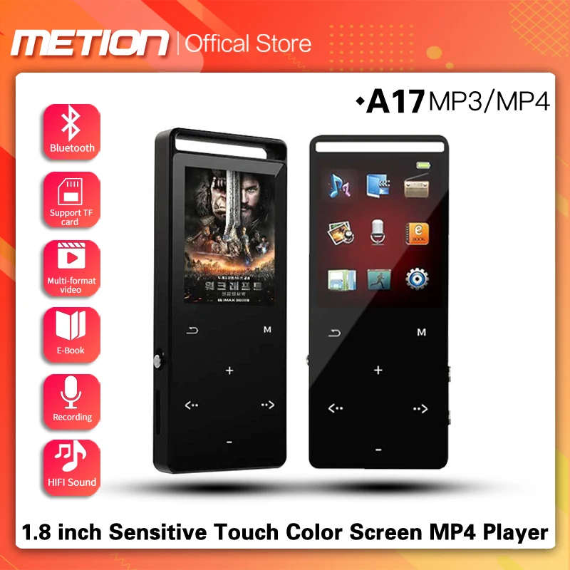 

Metal body Bluetooth MP3 player 1.8-inch touch screen 16GB HiFi music player Built-in speaker with e-book/FM/radio/MP4 player