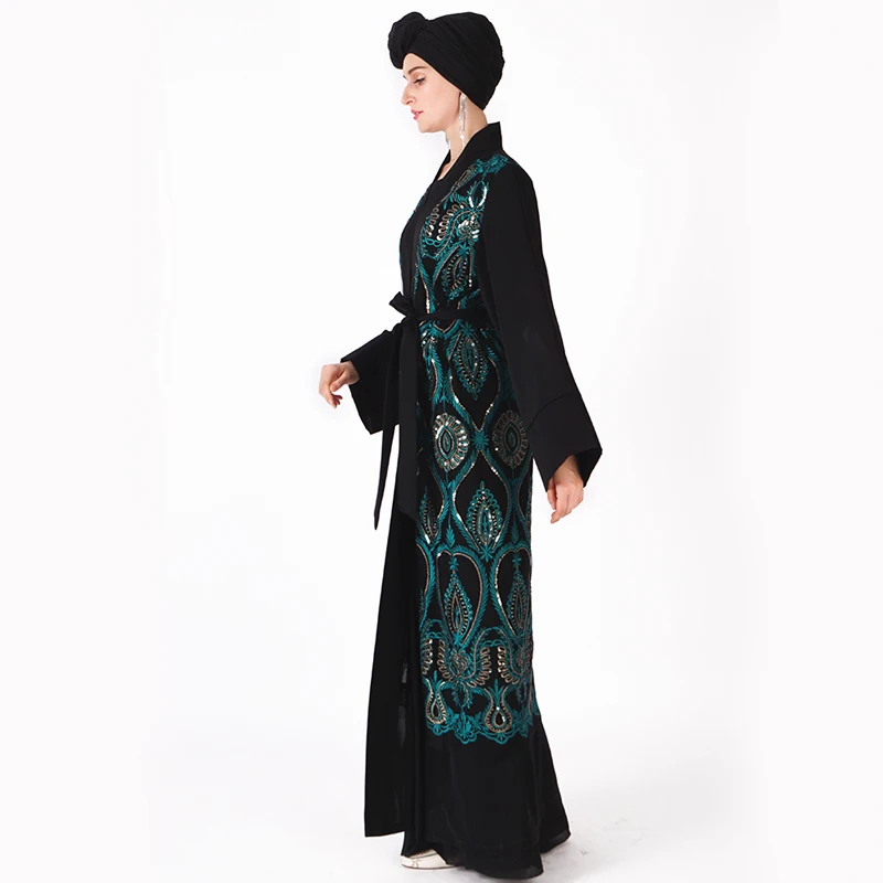 Open Abaya Robe Dubai Turkey Kimono Cardigan Muslim Hijab Dress Kaftan Islamic Clothing Abayas For Women Ramadan Elbise Caftan |