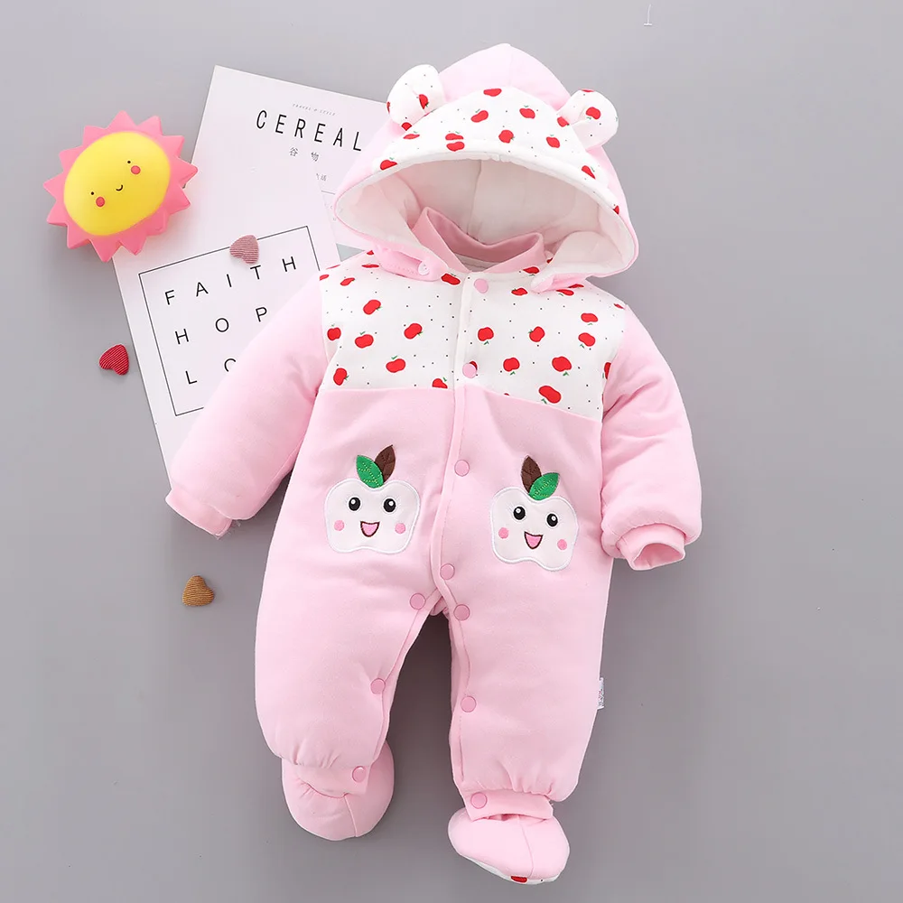 Детская одежда осенне зимняя с рисунком клубники для малышей хлопковой