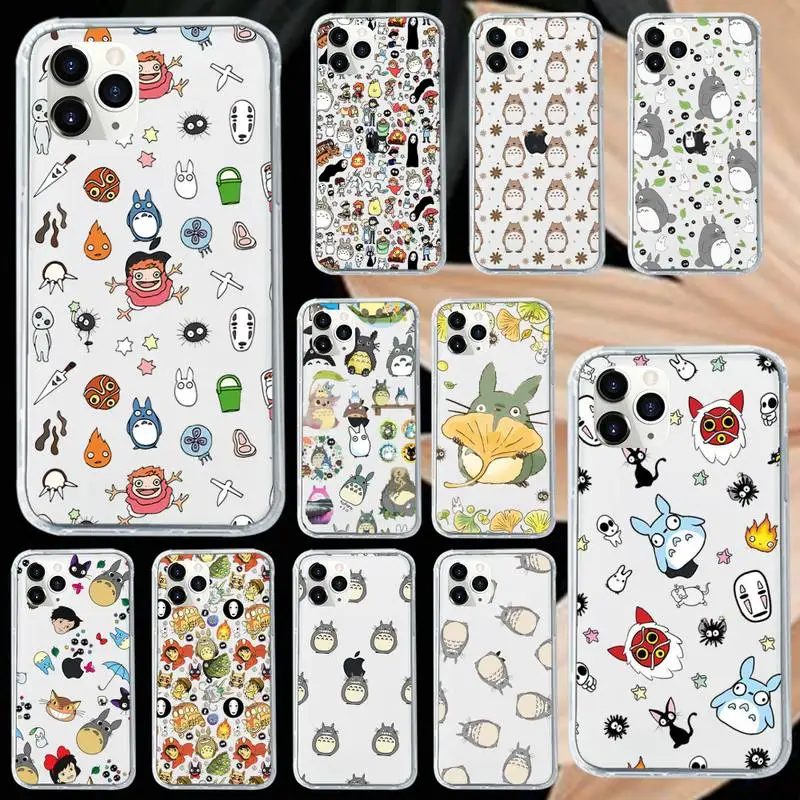 

Totoro Hayao Miyazaki Japan Phone Case Transparent soft For iphone 12 11 13 7 8 6 s plus x xs xr pro max mini