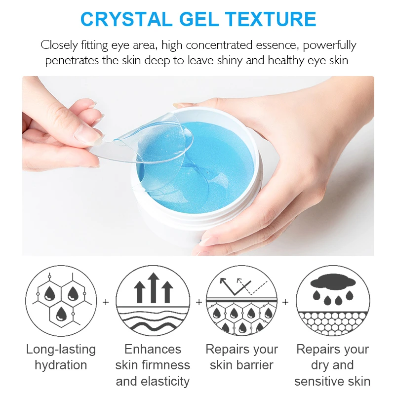 

VIBRANT GLAMOUR Hyaluronic Acid Eye Mask Moisturizing Remove Puffiness Dark Circles Eye Wrinkle Firming Nourish Eye Care 60 pcs