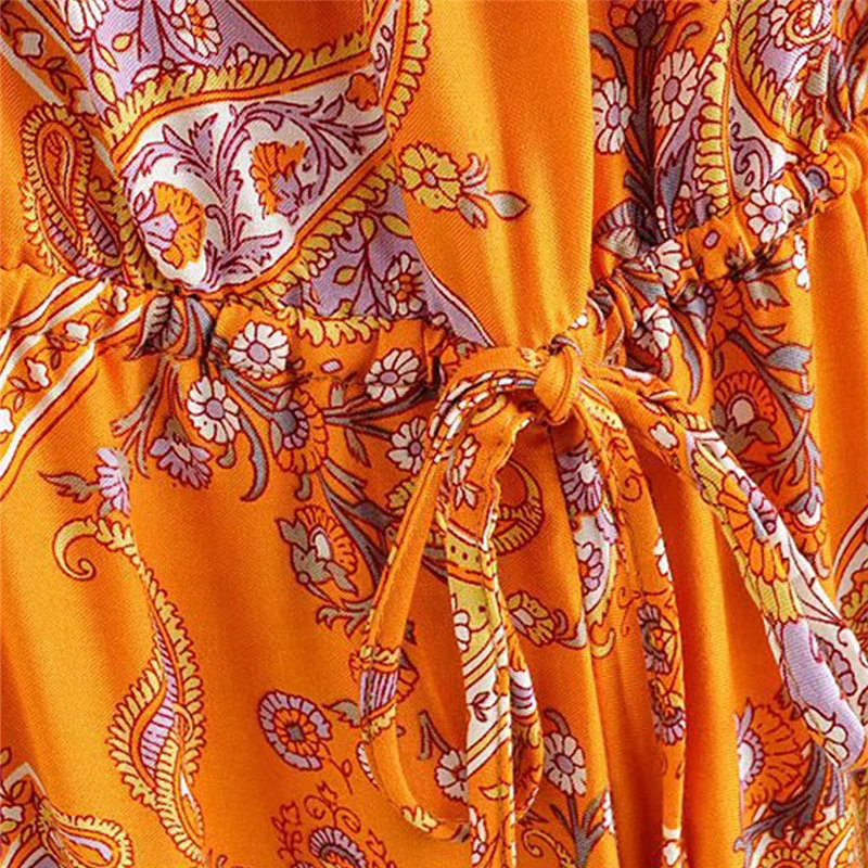 

Floral Printed Female Playsuit Clothes Short Sleeve Ruffles Neck Women Holiday Vacation Jumpsuit High Waist Rompers