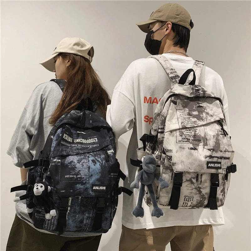 

Schoolbag Fashion Large Capacity Mochila Feminina Canvas Backpack Bags For Teenagers Boys Anime Women Bagpack Techwear Sac A Dos