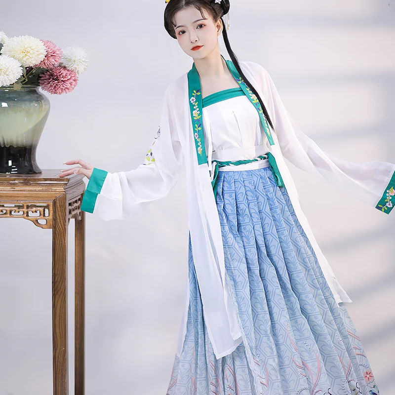 

Женское платье в традиционном китайском стиле Hanfu, Восточная элегантная сказочная одежда для косплея, одежда для выступлений древней принц...
