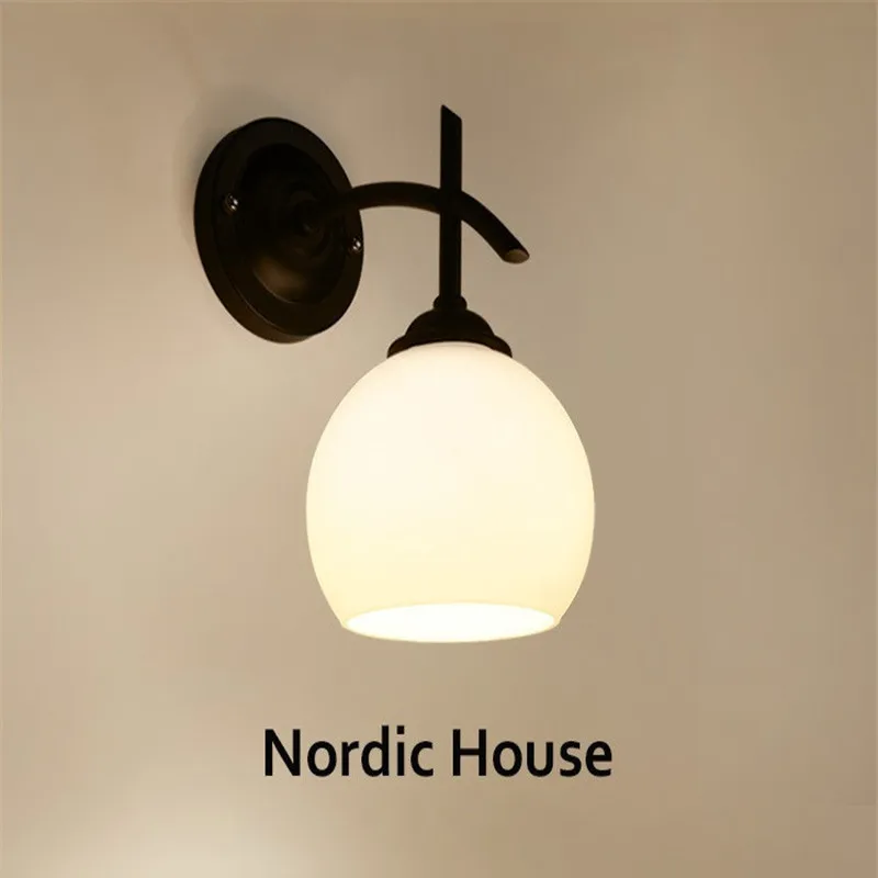 Новая настенная светодиодная стеклянная прикроватная лампа для спальни