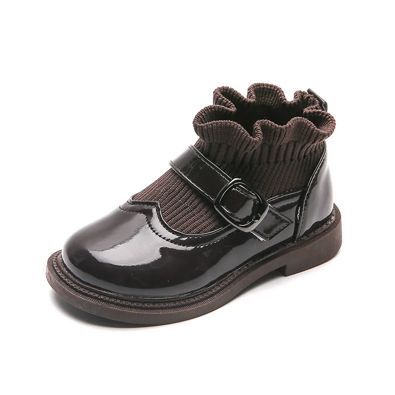 CUZULLAA los ni&ntilde;os zapatos de cuero para ni&ntilde;as de oto&ntilde;o Zapatos de vestir de princesa Mary Jane ni&ntilde;os ni&ntilde;o de cuero suave zapatos de estudiante zapatos 26-36-1