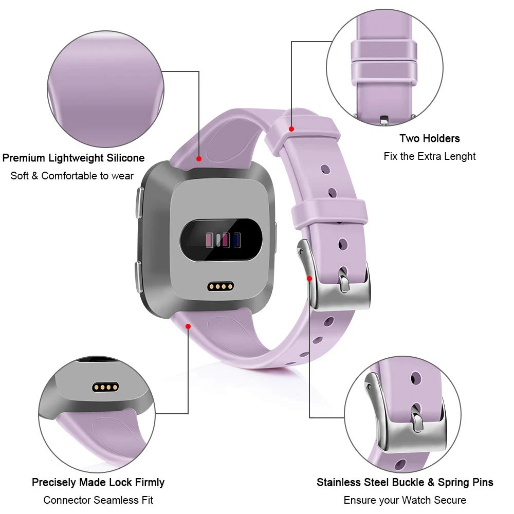 Аксессуары ремешок для Fitbit Versa 2 мягкий силиконовый тонкий узкий сменный Браслет для Fitbit Versa/Versa 2 Band