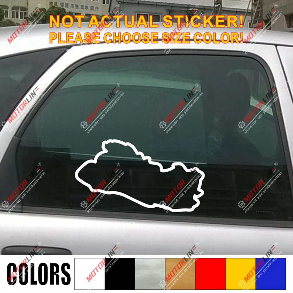 Эль Сальвадор контур карта наклейка автомобиль винил выбрать размер цвет