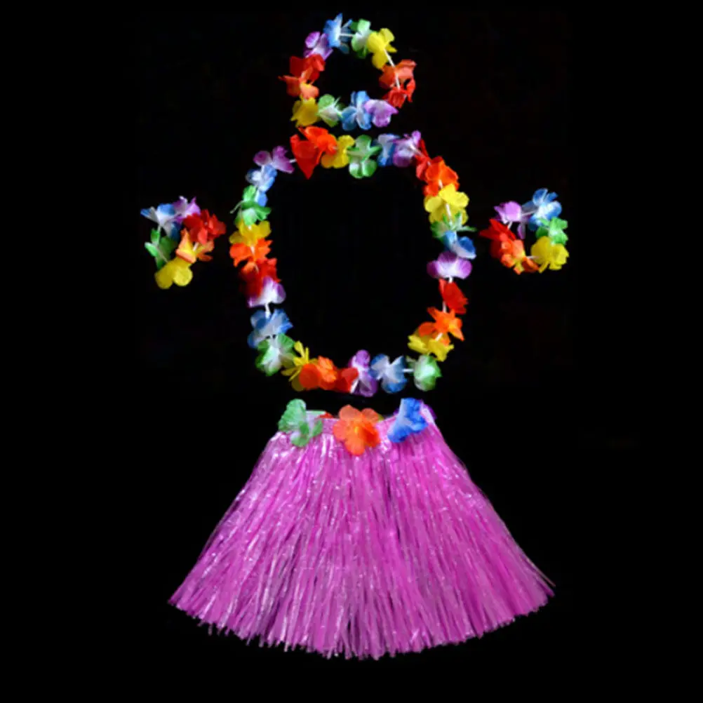 Гавайская луана Хула Трава юбка с цветочным костюмом набор для танцев