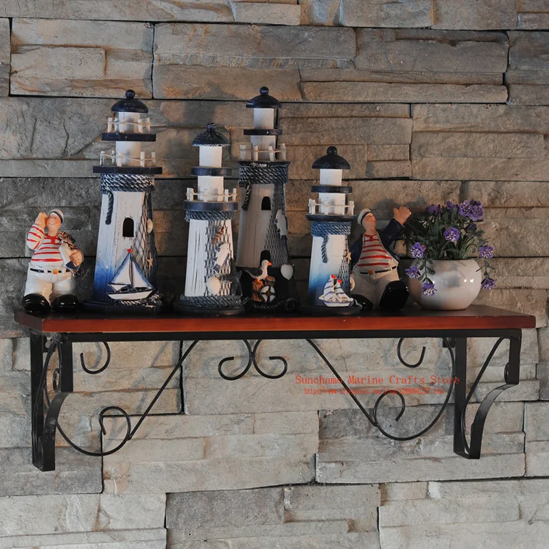 Лампа для резьбы по дереву в средиземноморском стиле башня деревянный маяк