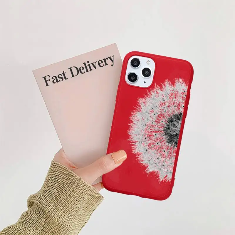 

Dandelion Simple flower Phone Case Candy Color for iPhone 6 7 8 11 12 s mini pro X XS XR MAX Plus