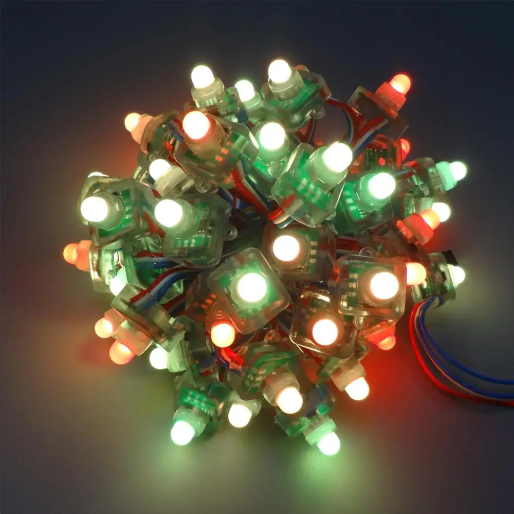 Быстрая 5000 шт. T1515 WS2811 12 мм 1 светодиодный модуль пикселей F8 RGB узел IP68 Светодиодный RWB струнный квадратный наружный рекламный светильник DC12V