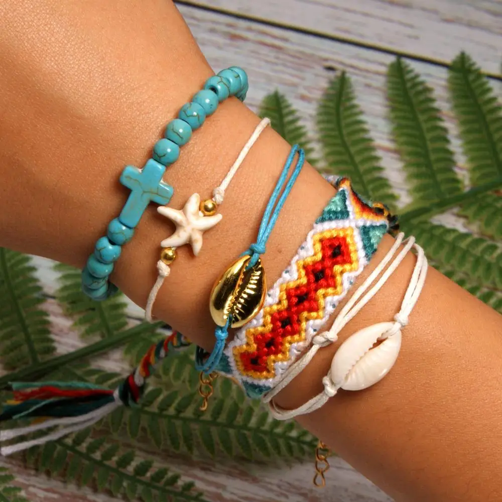 BRAVEKISS 22 Цвета Vsco оболочки браслеты "Joyas" Комплект для друзья ручной river dale Boho Femme Богемные аксессуары BPB0517 - Окраска металла: 21