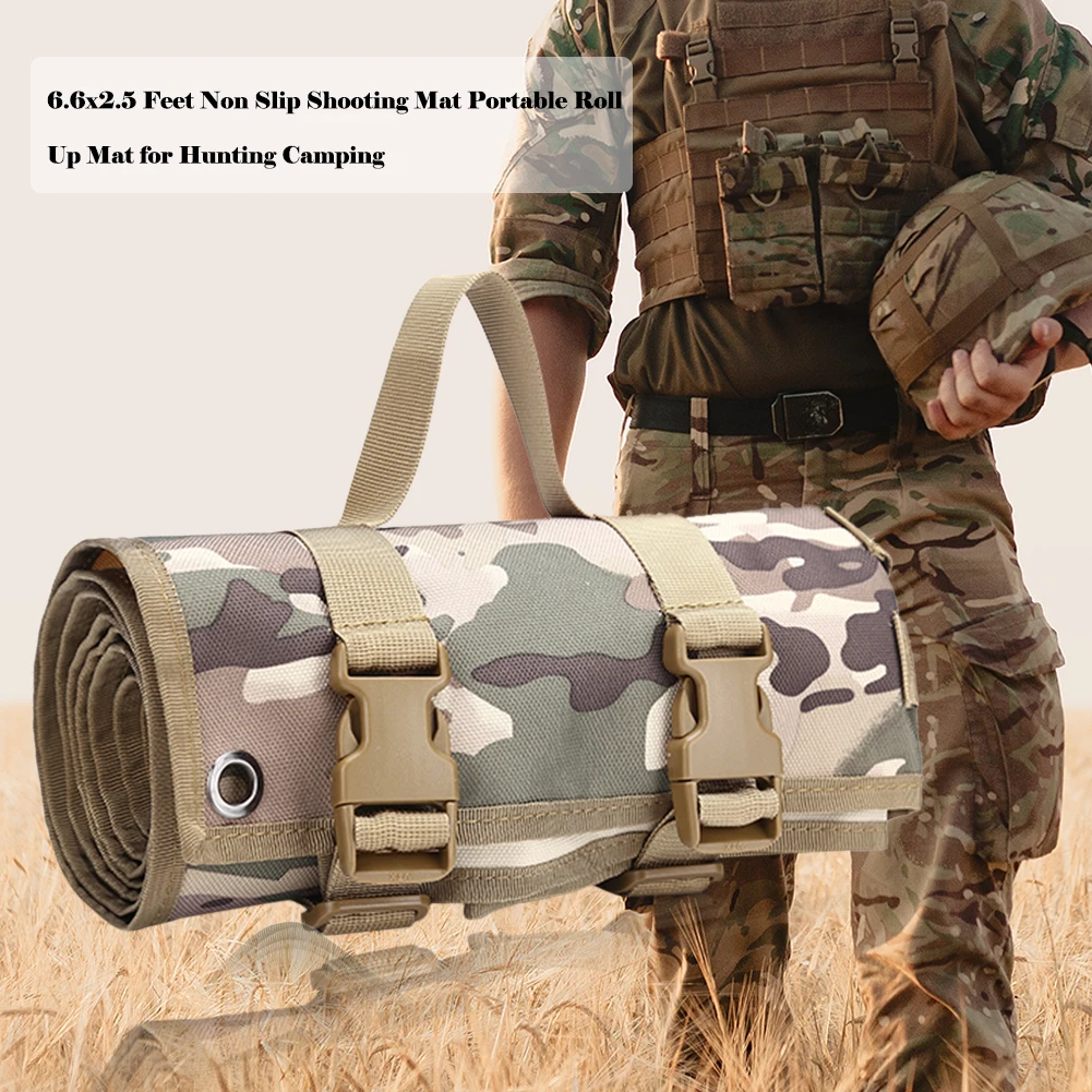 

Портативный коврик для стрельбы, наружный охотничий коврик для кемпинга, 6,6x2,5 футов, сворачивается, нескользящий, легко носить с собой