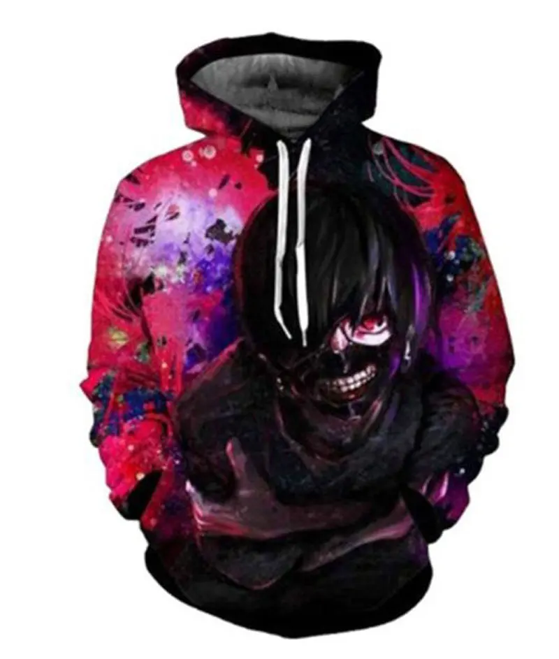 

2021 new hoodie 3D color printing men's new large size skull 3d digital printing pullover hoodie high quality top