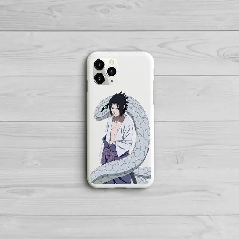 

Anime Naruto Sasuke Phone Case Candy Color White for iPhone 11 pro XS MAX 8 7 6 6S Plus X 5S SE 2020 XR