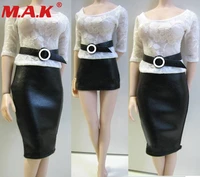 16 scale female girl woman action figure clothes set leather coatskirtbelt set clothing pl62 for 12 lady body figure access
