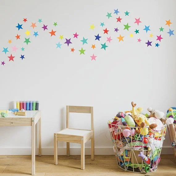 

Colored stars wall stickers like rainbow wall decal home decor for bedroom living room Vinyl Art mural DW20484