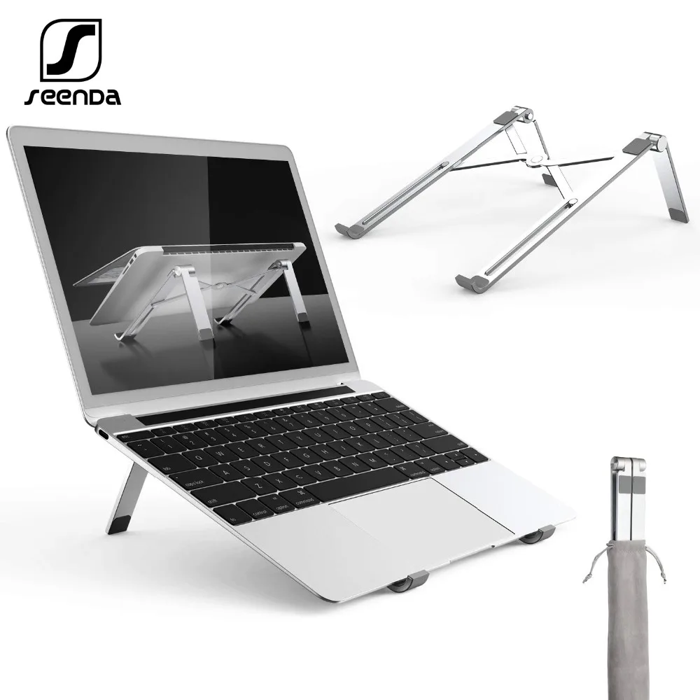 

Seenda Folding Adjustable Laptop Stand Aluminum Alloy Portable Tablet Bracket Heat Reduction Holder Support 11-15.6 inches