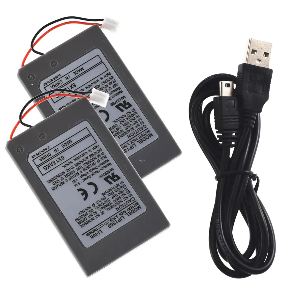 2 аккумулятора 1800 мАч LIP1359 для SONY PS3 Dualshock 3 + USB кабель зарядки|Батареи| |