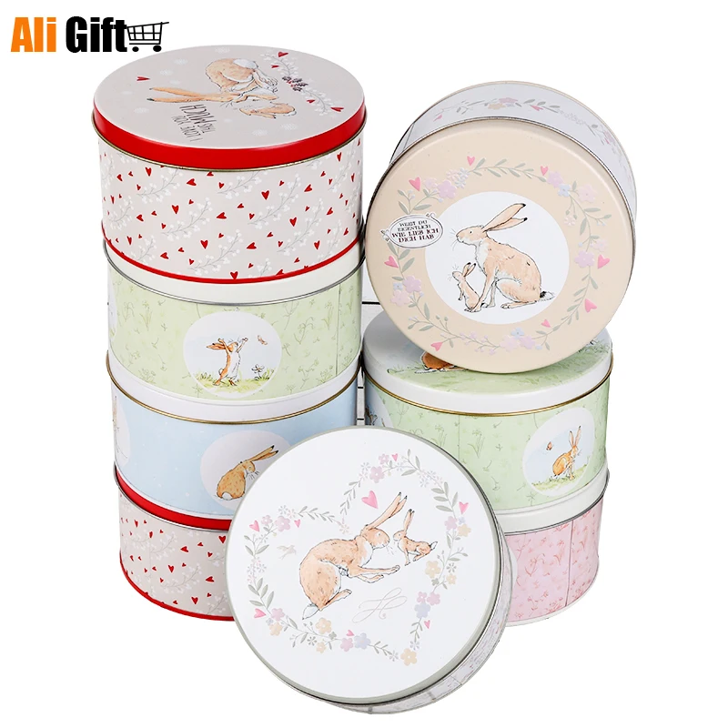Новый модный мультяшный жестяной ящик для хранения печенья и тортов милый