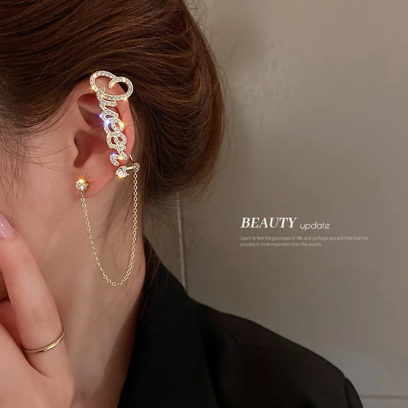 

Стразы, королевские украшения, большие серьги-клипсы, женские длинные серьги с кисточками для вечерние ринки, свадьбы, модный подарок, бижут...