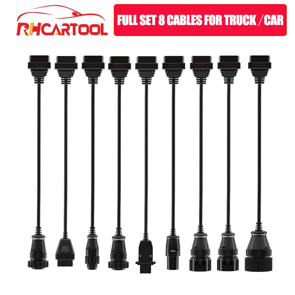 Полный комплект из 8 кабелей для грузовика автомобиля сканера BMW fiat OBD2 сканер