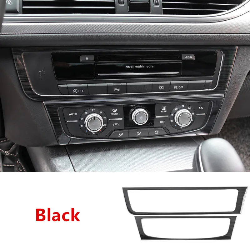 CD panel Автомобиль Стайлинг двери панели декоративные крышки отделка для Audi A6 C7 2012-18 салон, Торпедо переключения передач рамочные полосы вентиляционные отверстия наклейки - Название цвета: CD panel