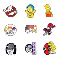 anime cartoons badges cute lapel pins fashion enamel brooches on backpack women decorative badges hijab pin brooches accessories