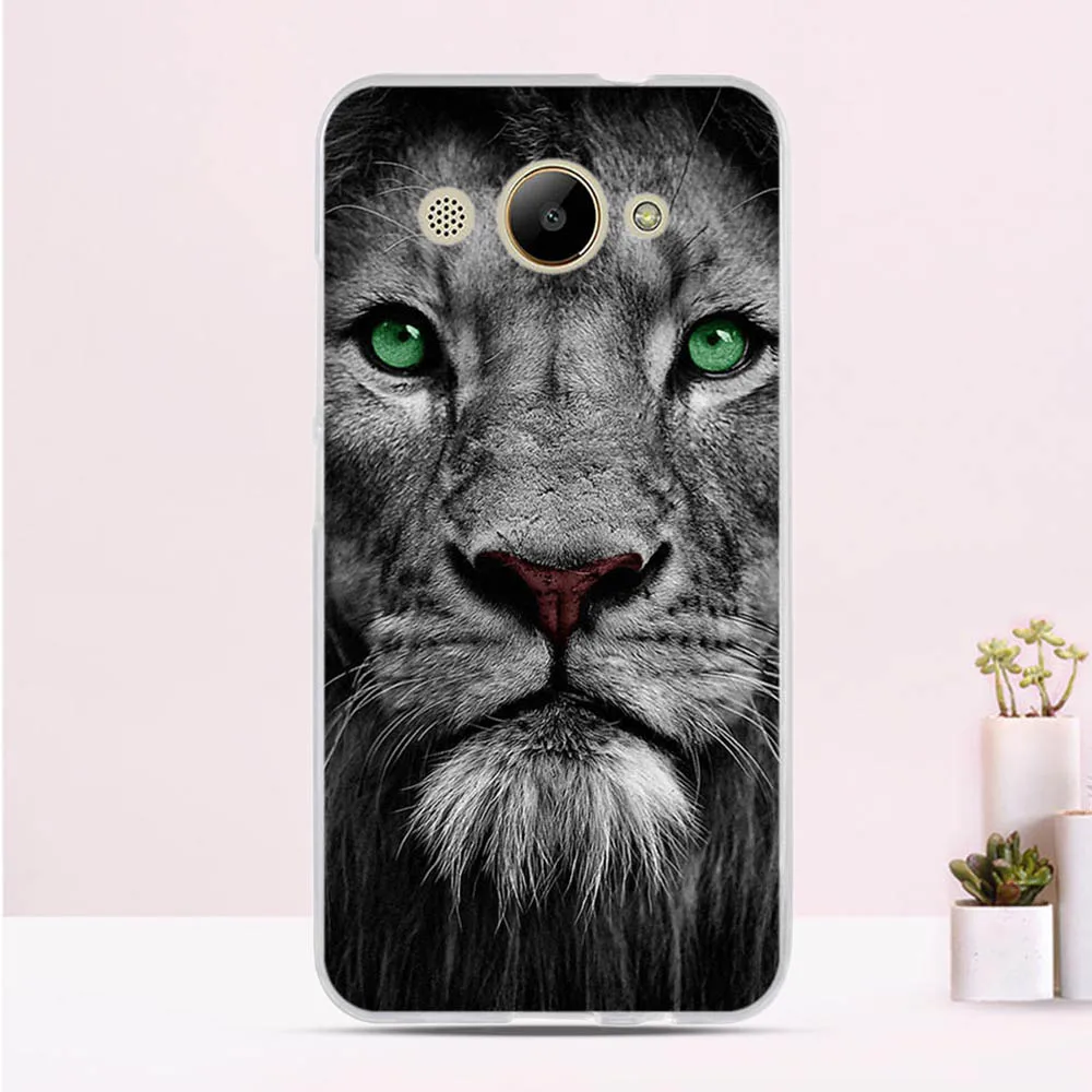 Мягкий ТПУ чехол для Huawei Y3 2017 силиконовый с рисунком CRO-L22 защитный телефона 2018 y5