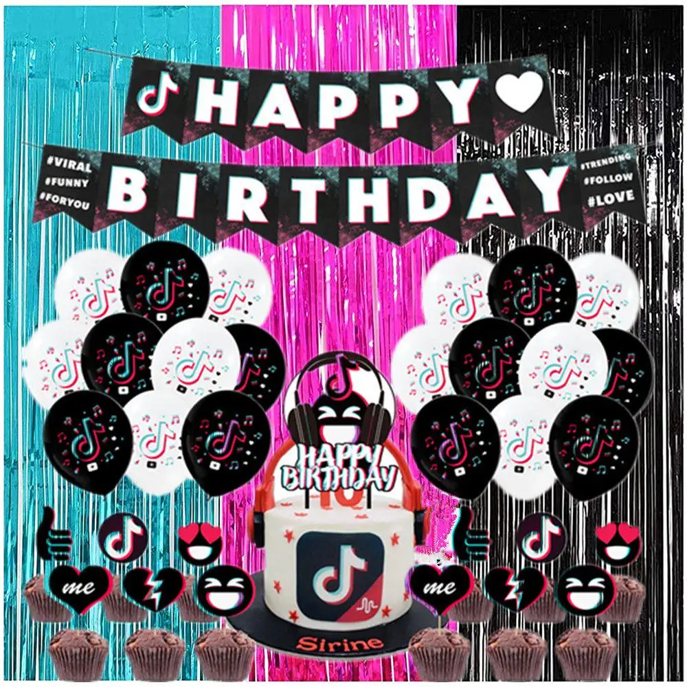 

New Music Note Theme Birthday Party Balloon Baby Shower Aluminum Foil Balloon Colorful Rain Curtain Decoration