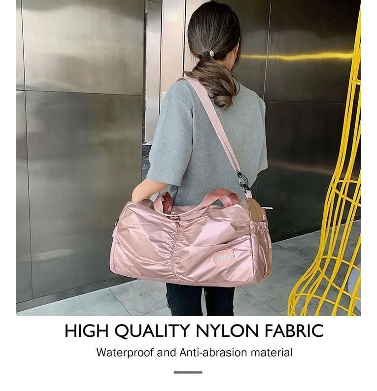 Nieuwe водоотталкивающий PU Reistas Roze ручная сумка для йоги Handtas voor Schoenen Droog Nat Duffle Tassen Schoudertas Vrouwen Reizen