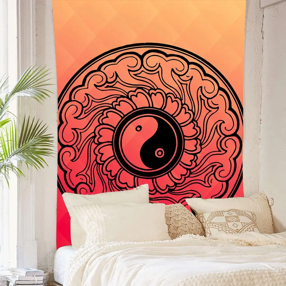 

Simsant Yinyang Tapestry Bohemian Sun and Moon Art Wall Hanging Tapestries for Living Room Home Dorm Decor Banner