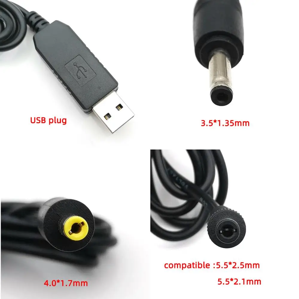 USB силовой повышающий кабель DC 5 В к 9 В/12 Повышающий Модуль конвертер адаптер 3 5*1 35