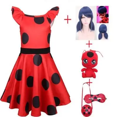 Marinette Божья коровка Косплей красное красивое платье для девочек летняя одежда