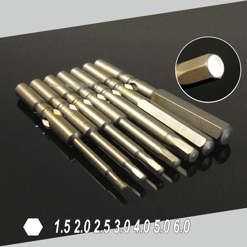 

7 шт. Набор шестигранных отверток, сверла диаметром 5 мм с круглым хвостовиком 60 мм, магнитная электрическая отвертка S2 комплект ручных инстр...