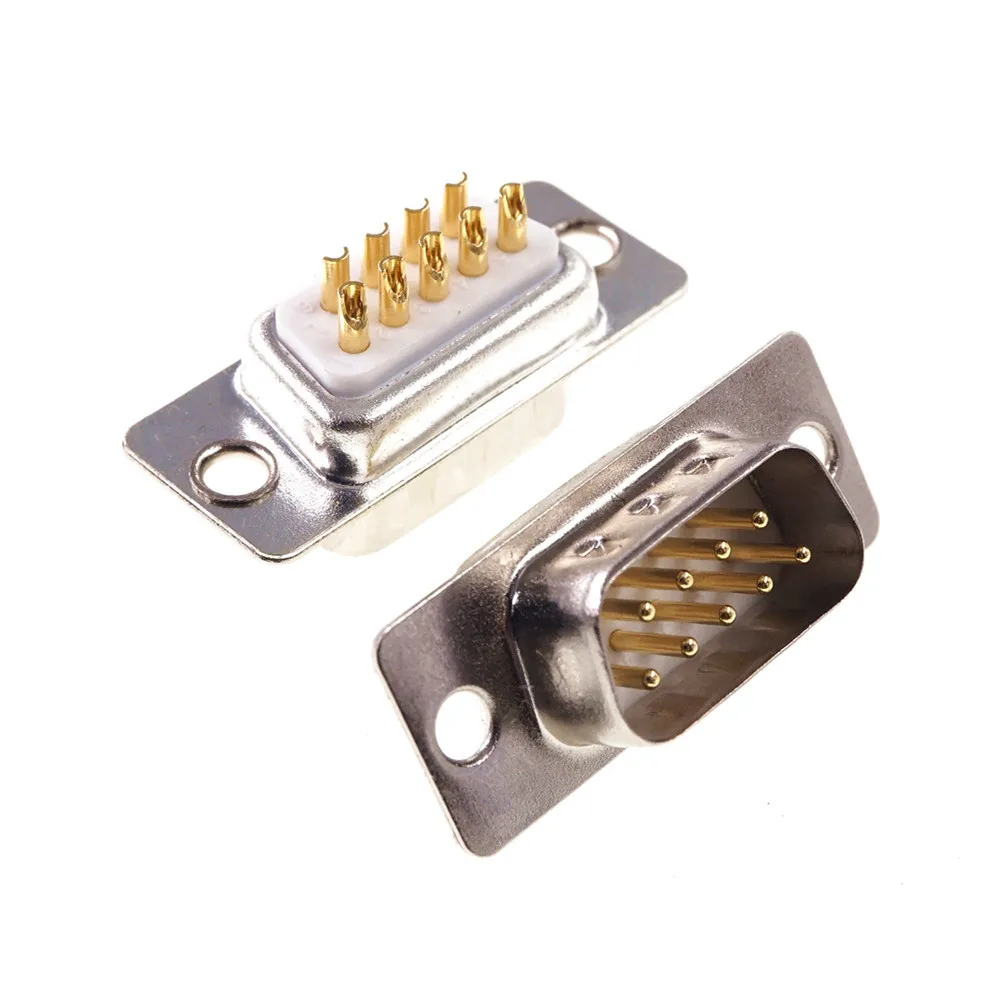 20Pcs D-SUB 9 Position Connector DB9 Plug Male Pins Solder Wire Adapter Series Port Pin Gold Plate Machined High End | Обустройство