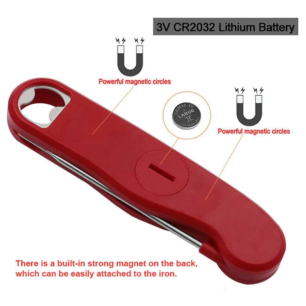 

1 Pc Food Thermometer BBQ Kitchen Digital Thermometer Cooking Probe Foldable ABS Quick Read Waterproof For Meat Water Milk Heat