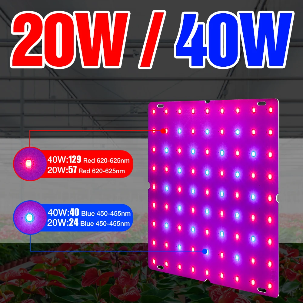 

Plant Growth Lamp 220V Planting Light Quantum Board Phyto Lamps Full Spectrum LED Grow Lights 40W For Greenhouse Cultivate Seed