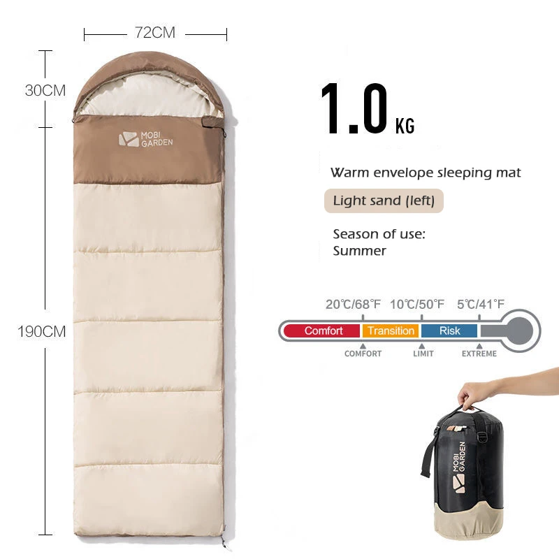 

Портативный спальный мешок для кемпинга, светильник, водонепроницаемый, теплый материал, всесезонный, для путешествий, для сна на открытом ...