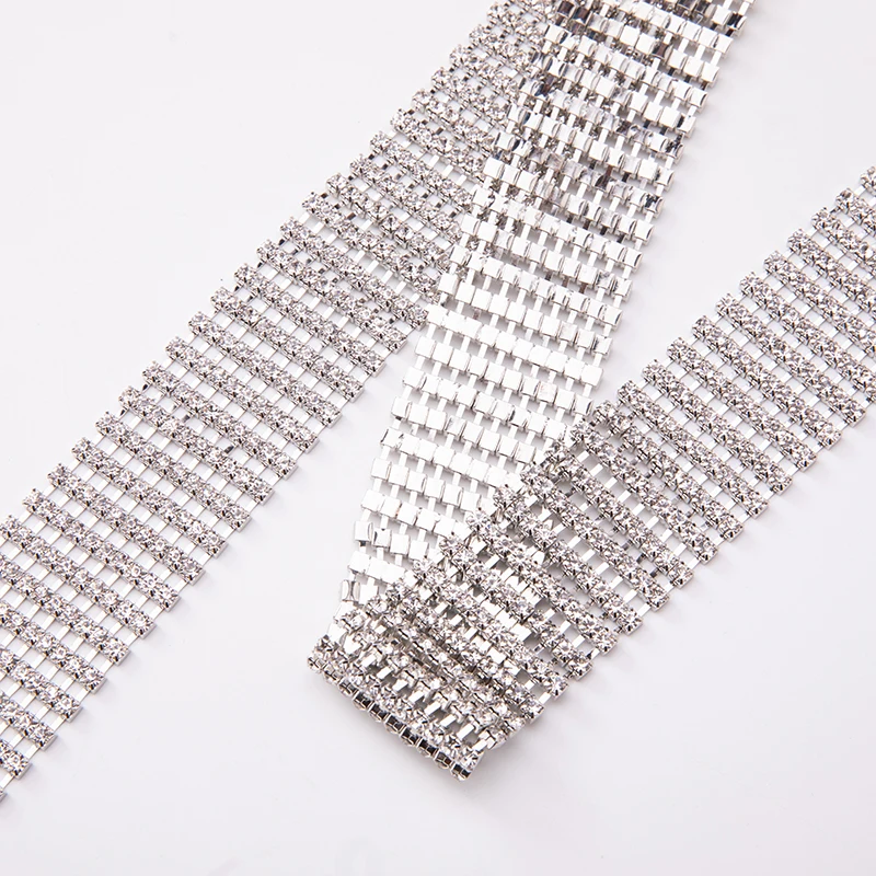 

Shiny Diamante Waist Belt Gold Silver Hollow Out Buckle Patchwork Adjustable Waistband Chic Streetwear Lady Jewelry Waist Belts