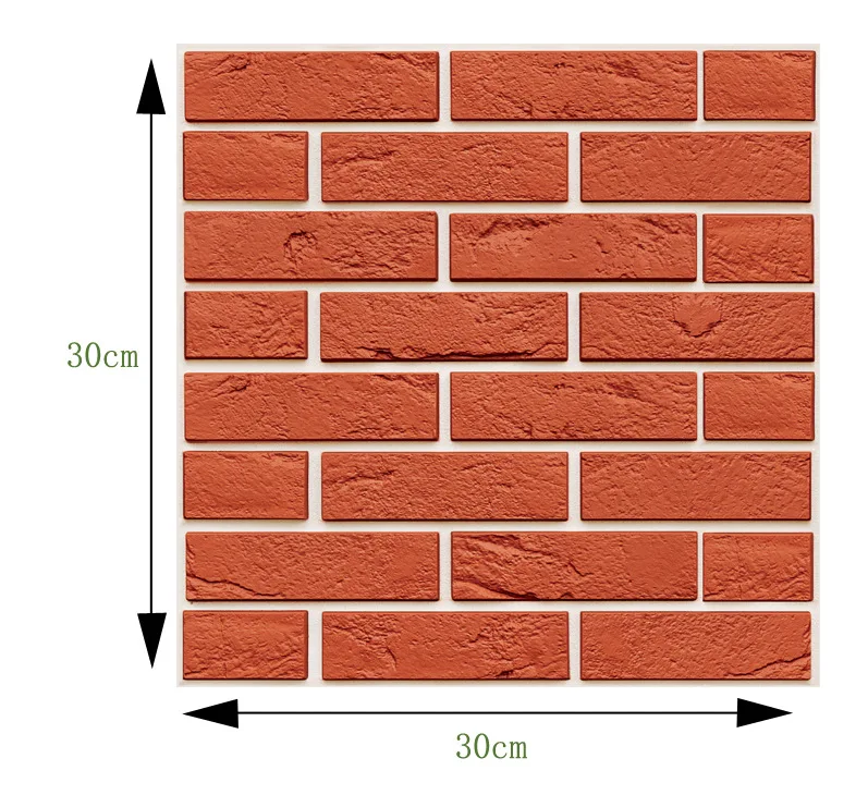 

30x30 Self-Adhesive Tile Stickers PVC Waterproof And Moisture-Proof Wallpaper Imitation Brick Home Kitchen Decoration