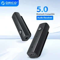 orico bluetooth compatible 5 0 receiver stereo audio transmitter wireless adapter for 3 5mm jack aux car speaker headphone