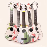 21 inch ukulele basswood material creative cartoon painted colorful pattern 54 5cm lovely stringed instruments for beginners