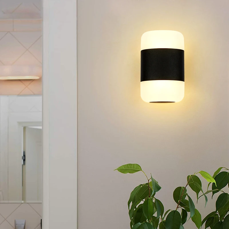 Outdoor Wall Lamps LED 12W Modern Porch Lights Waterproof IP65 Lighting Garden Decoration Aluminum  Bathroom Door Light Black