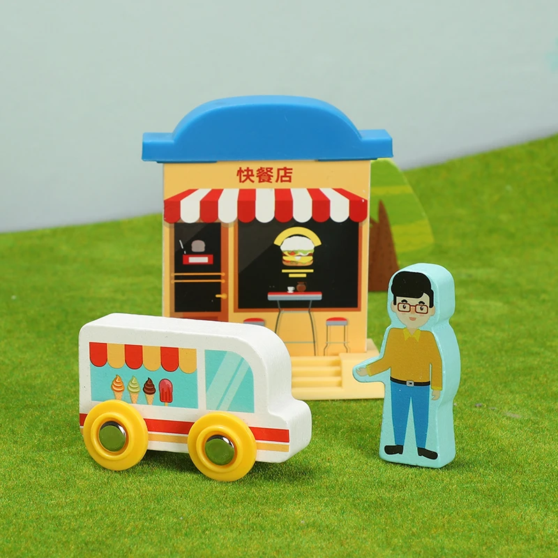 Деревянный поезд самолёт Железнодорожный автобус экспресс автомобиль