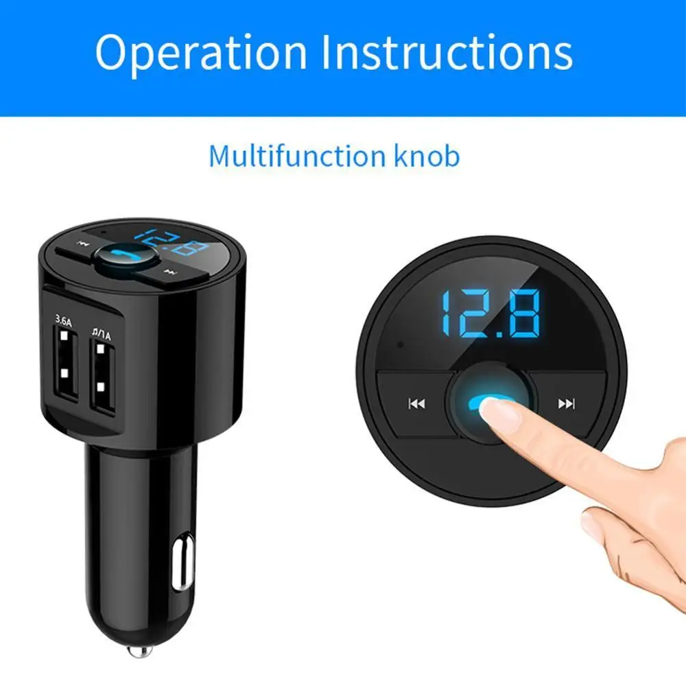 Автомобильный беспроводной FM-модулятор USB устройство для быстрой зарядки 3 6 а с