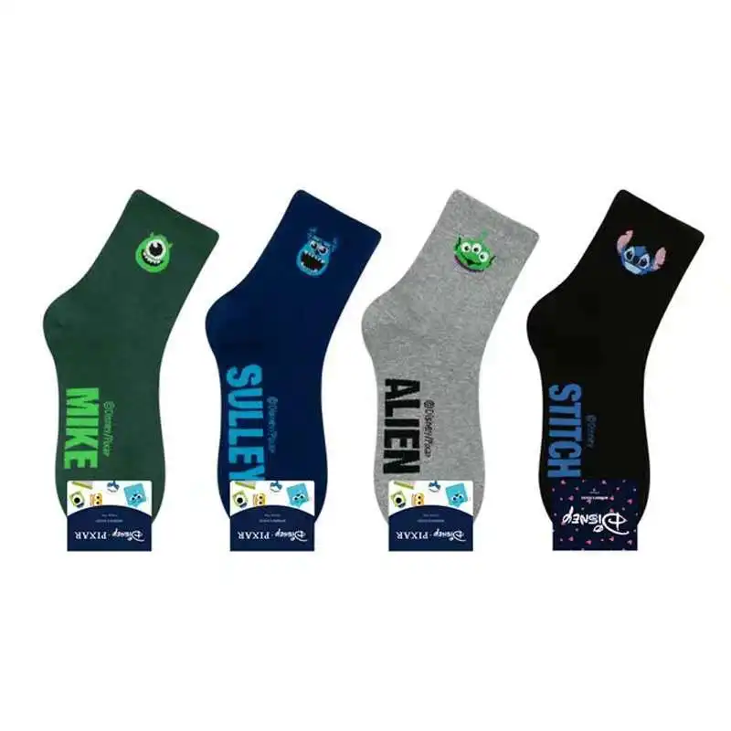 Disney носки с принтом Дамская одноцветная трубка коттоновые модный комплект Минни